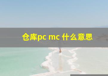 仓库pc mc 什么意思